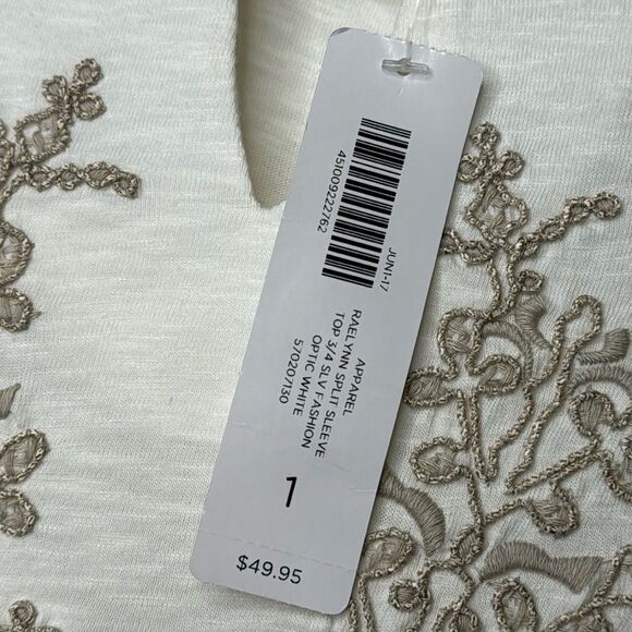 CHICO White Tan Cream Cold Shoulder Top - Picture 5 of 10